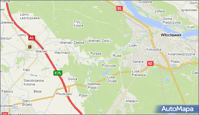 mapa Mazury gmina Brześć Kujawski, Mazury gmina Brześć Kujawski na mapie Targeo