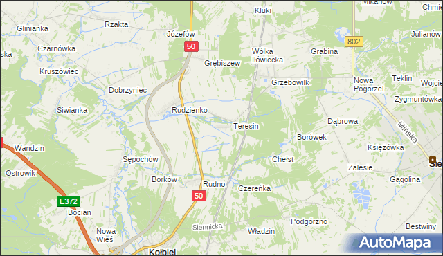 mapa Oleksin gmina Kołbiel, Oleksin gmina Kołbiel na mapie Targeo