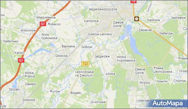 mapa Jazgarzew, Jazgarzew na mapie Targeo