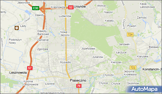 mapa Józefosław, Józefosław na mapie Targeo