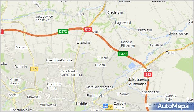 mapa Rudnik gmina Wólka, Rudnik gmina Wólka na mapie Targeo