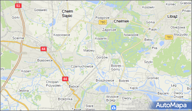 mapa Gorzów, Gorzów na mapie Targeo