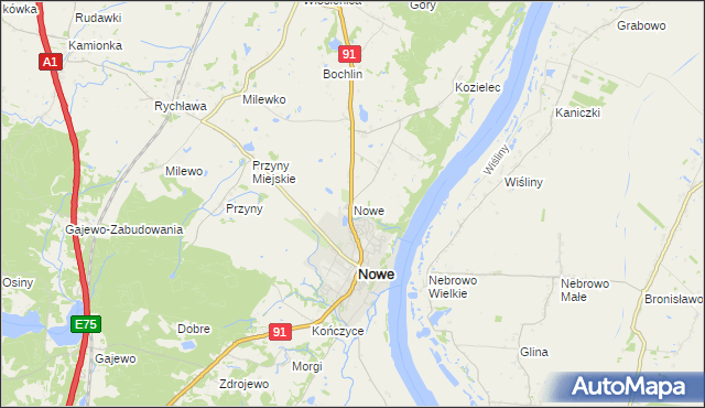 mapa Nowe powiat świecki, Nowe powiat świecki na mapie Targeo