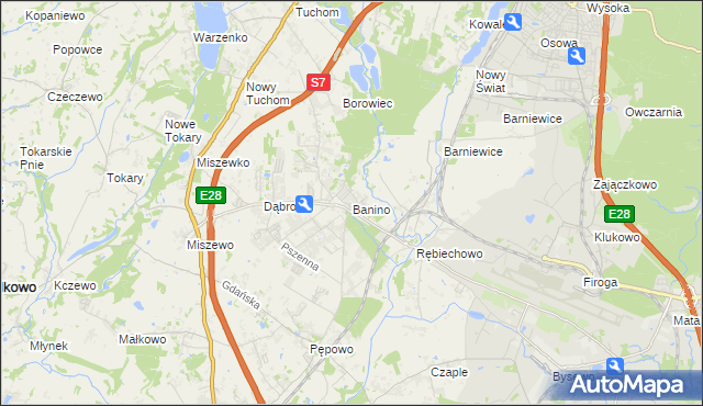 mapa Banino, Banino na mapie Targeo