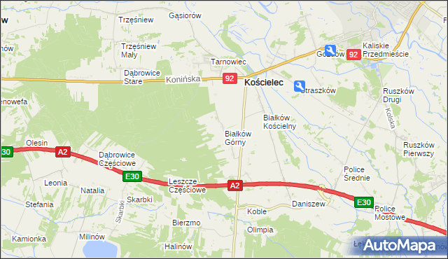 mapa Białków Górny, Białków Górny na mapie Targeo