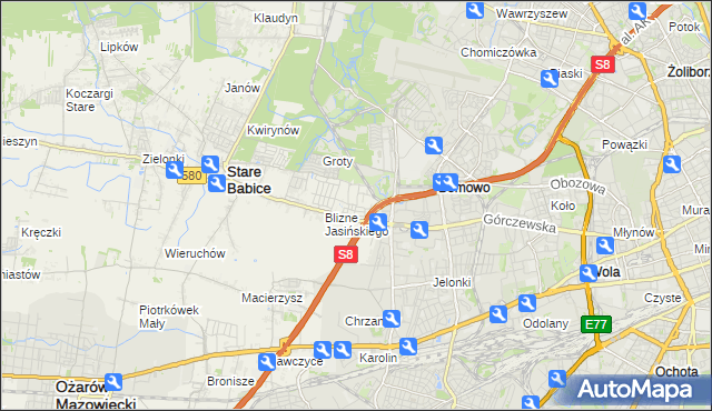 mapa Blizne Łaszczyńskiego, Blizne Łaszczyńskiego na mapie Targeo