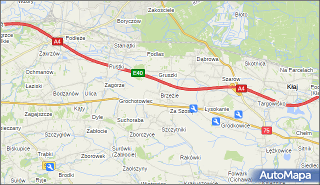 mapa Brzezie gmina Kłaj, Brzezie gmina Kłaj na mapie Targeo