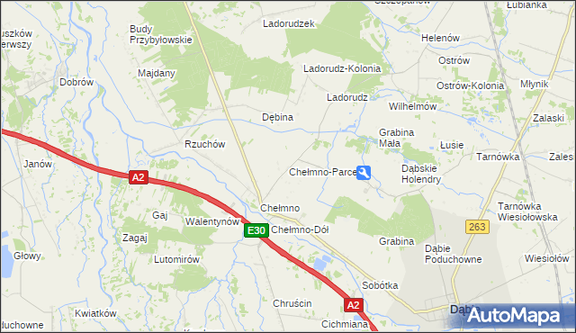 mapa Chełmno-Parcele, Chełmno-Parcele na mapie Targeo