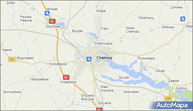 mapa Chełmża, Chełmża na mapie Targeo