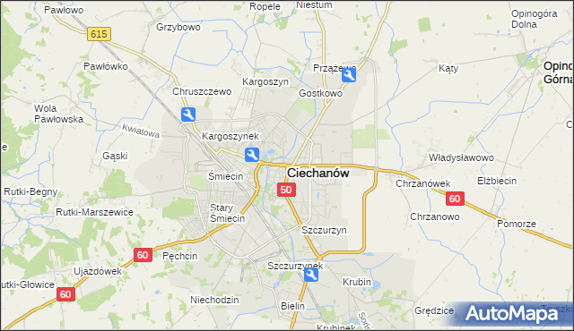mapa Ciechanów, Ciechanów na mapie Targeo