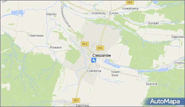 mapa Cieszanów, Cieszanów na mapie Targeo