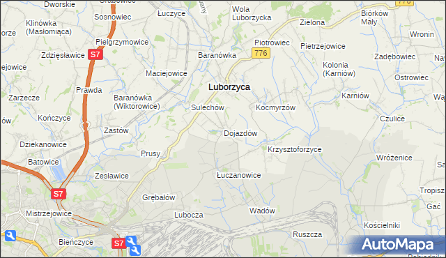 mapa Dojazdów, Dojazdów na mapie Targeo