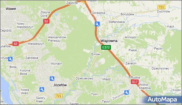 mapa Emów, Emów na mapie Targeo