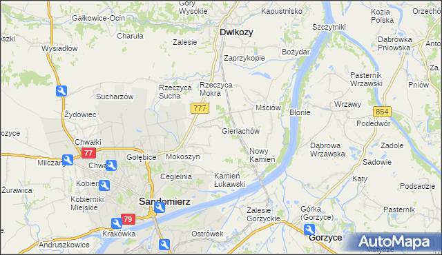 mapa Gierlachów, Gierlachów na mapie Targeo