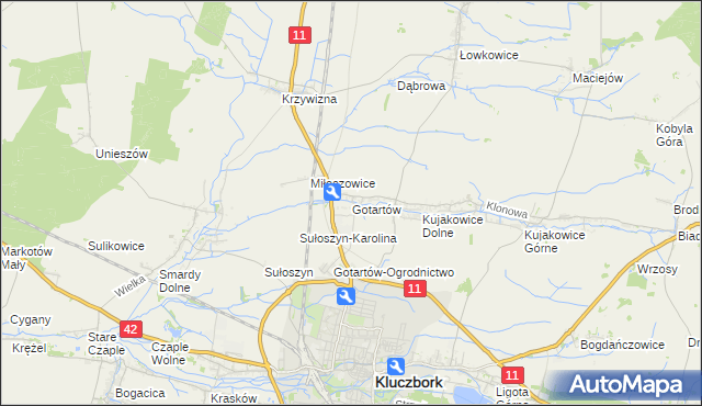 mapa Gotartów, Gotartów na mapie Targeo