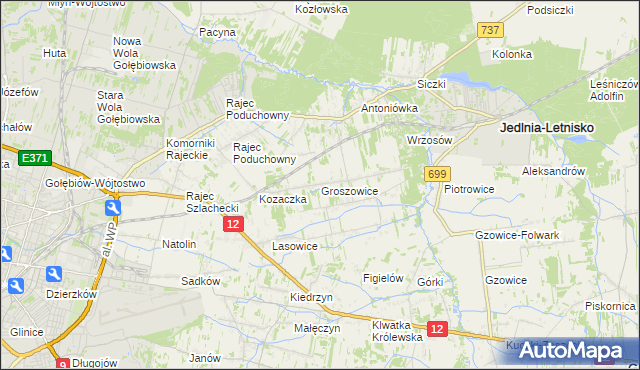 mapa Groszowice, Groszowice na mapie Targeo