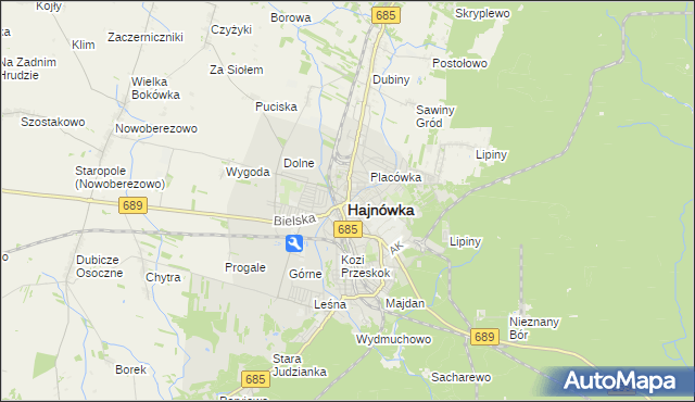 mapa Hajnówka, Hajnówka na mapie Targeo