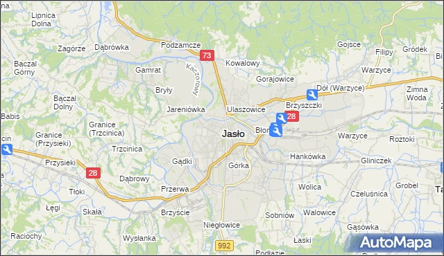 mapa Jasła, Jasło na mapie Targeo