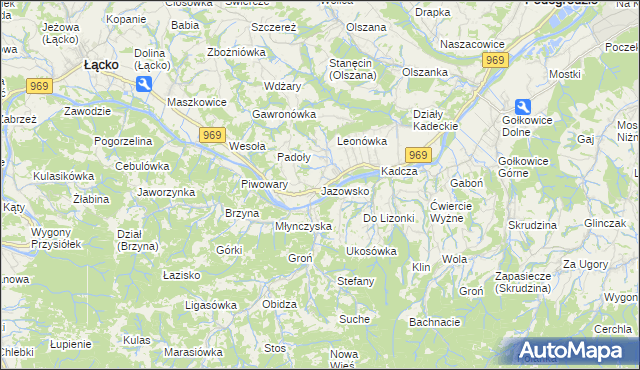 mapa Jazowsko, Jazowsko na mapie Targeo