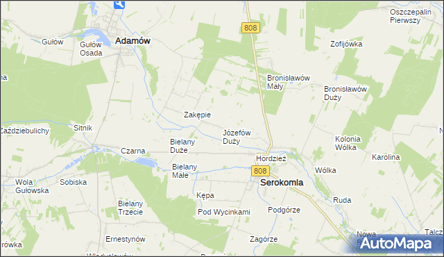 mapa Józefów Duży, Józefów Duży na mapie Targeo