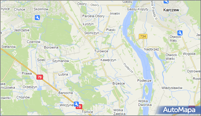mapa Kawęczyn gmina Konstancin-Jeziorna, Kawęczyn gmina Konstancin-Jeziorna na mapie Targeo