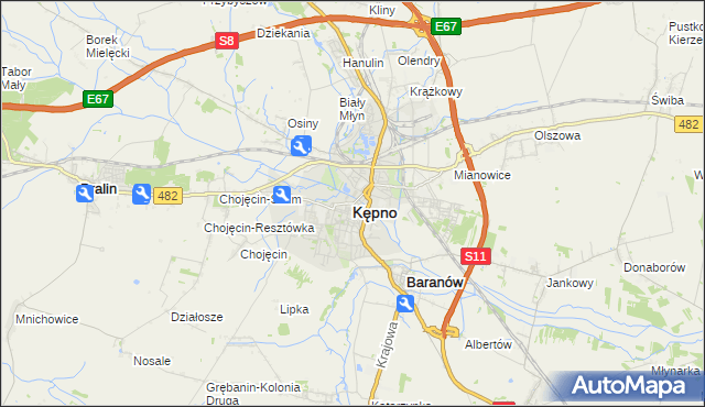 mapa Kępno, Kępno na mapie Targeo