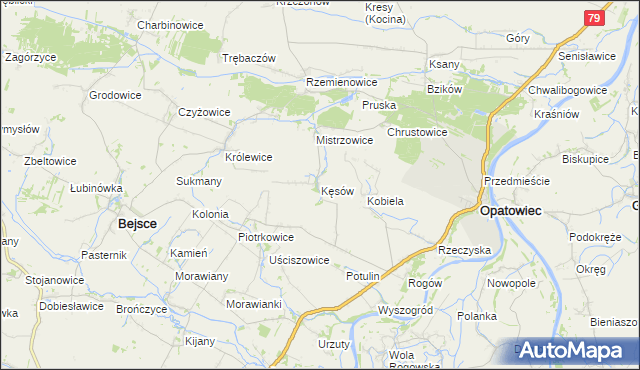 mapa Kęsów, Kęsów na mapie Targeo