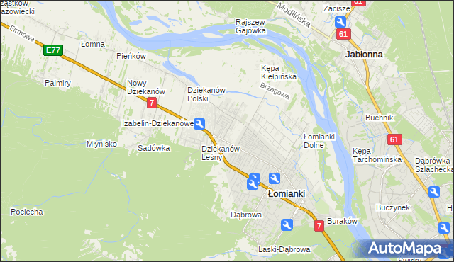 mapa Kiełpin gmina Łomianki, Kiełpin gmina Łomianki na mapie Targeo