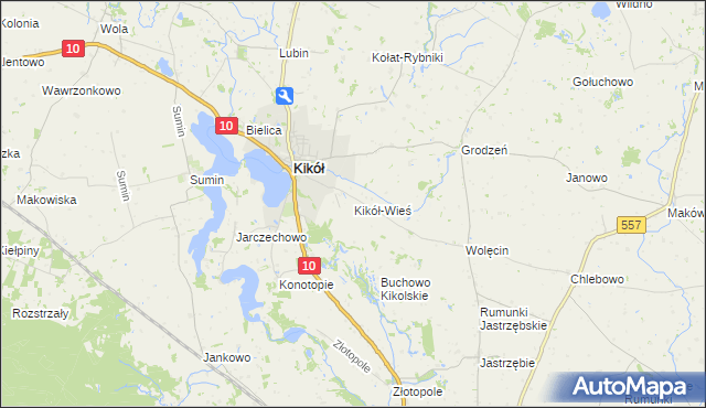 mapa Kikół-Wieś, Kikół-Wieś na mapie Targeo