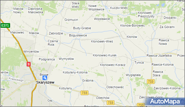 mapa Kłonowiec-Kurek, Kłonowiec-Kurek na mapie Targeo