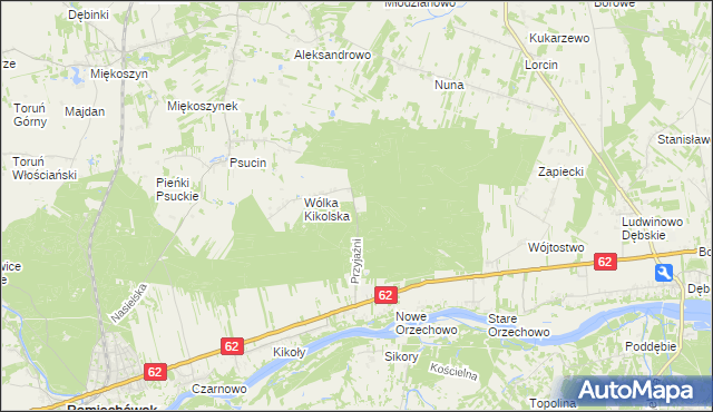 mapa Kolonia gmina Pomiechówek, Kolonia gmina Pomiechówek na mapie Targeo