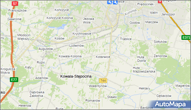 mapa Kotarwice, Kotarwice na mapie Targeo