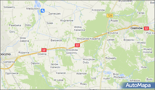 mapa Kraszków gmina Opoczno, Kraszków gmina Opoczno na mapie Targeo