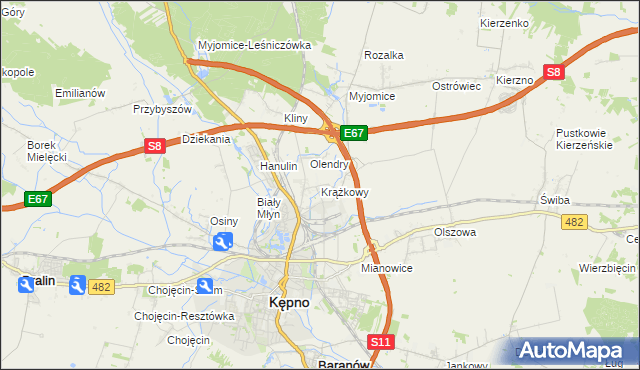 mapa Krążkowy, Krążkowy na mapie Targeo