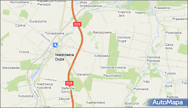mapa Krebsówka, Krebsówka na mapie Targeo