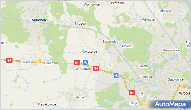 mapa Krępice gmina Miękinia, Krępice gmina Miękinia na mapie Targeo