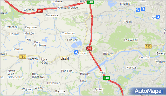 mapa Kryspinów, Kryspinów na mapie Targeo