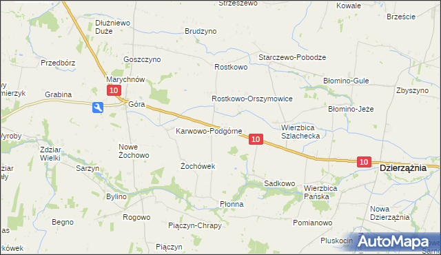 mapa Krzywanice gmina Staroźreby, Krzywanice gmina Staroźreby na mapie Targeo