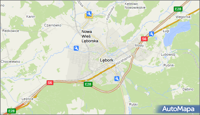 mapa Lębork, Lębork na mapie Targeo