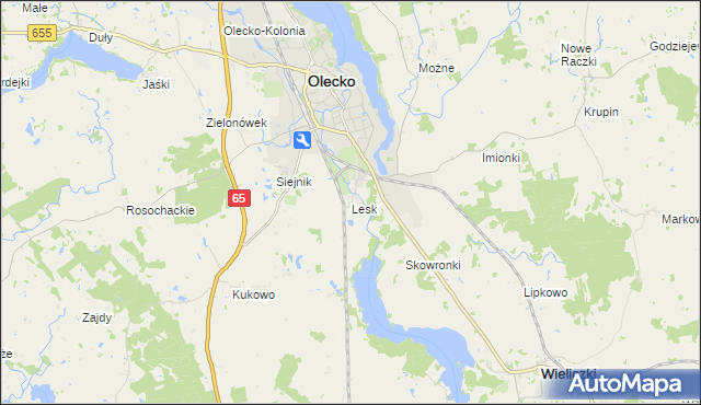 mapa Lesk gmina Olecko, Lesk gmina Olecko na mapie Targeo