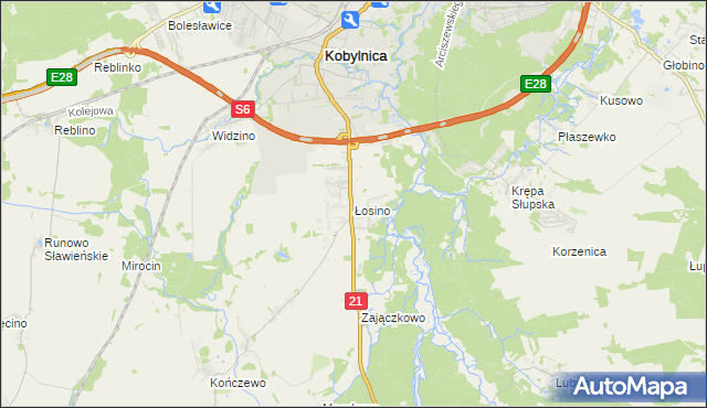 mapa Łosino, Łosino na mapie Targeo