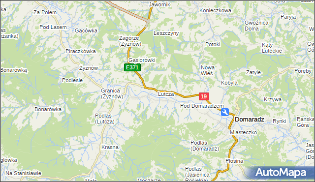 mapa Lutcza, Lutcza na mapie Targeo