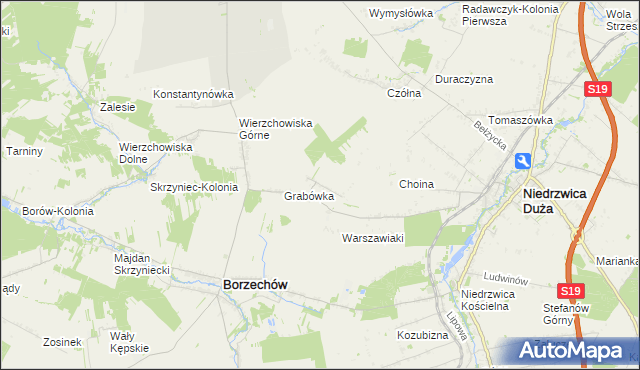 mapa Majdan Borzechowski, Majdan Borzechowski na mapie Targeo