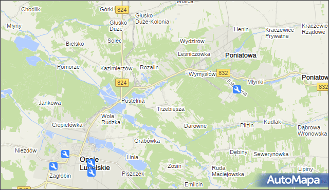mapa Majdan Trzebieski, Majdan Trzebieski na mapie Targeo