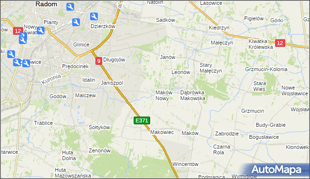 mapa Maków Nowy, Maków Nowy na mapie Targeo