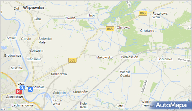 mapa Makowisko gmina Jarosław, Makowisko gmina Jarosław na mapie Targeo