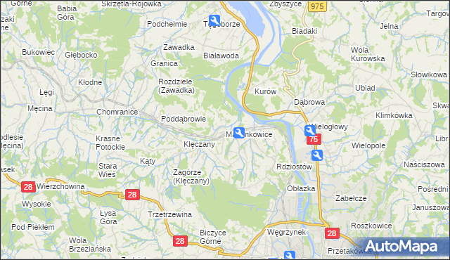 mapa Marcinkowice gmina Chełmiec, Marcinkowice gmina Chełmiec na mapie Targeo