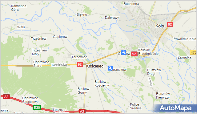 mapa Mariampol gmina Kościelec, Mariampol gmina Kościelec na mapie Targeo