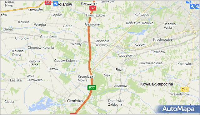 mapa Młodocin Mniejszy, Młodocin Mniejszy na mapie Targeo