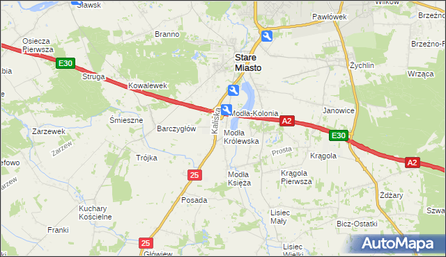mapa Modła Królewska, Modła Królewska na mapie Targeo